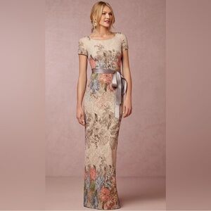 Adrianna Papell Matelasse Gown in Blush Multi; Worn Once